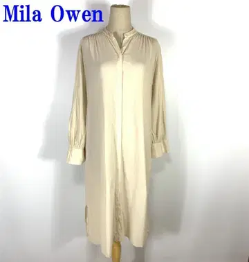 미라 오웬 롱 셔츠 원피스 면 아이보리 F C1337