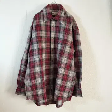 FILA 남성용 체크 셔츠 M 레드 플란넬 셔츠 캐주얼