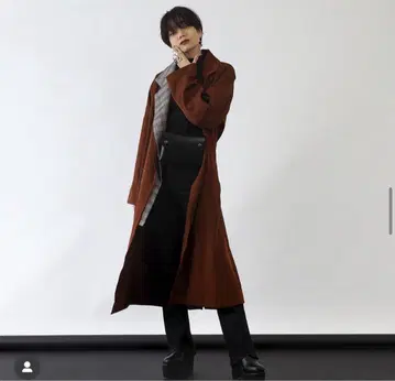 BARAK 브라운 체크 코트