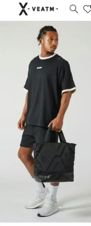 VEATM 블랙 퀼팅 토트백