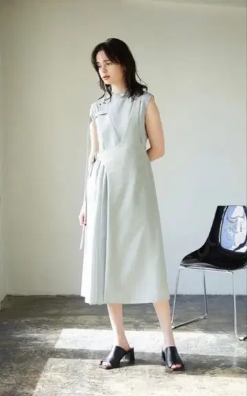 UNITED TOKYO 아지메 크로스 린넨 라이크 레이어드 원피스