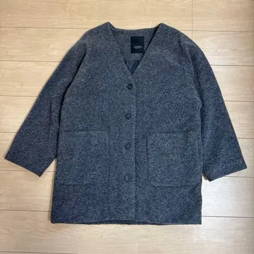 새상품급 스튜디오 클립 울 슬라이버 미들 코트 그레이