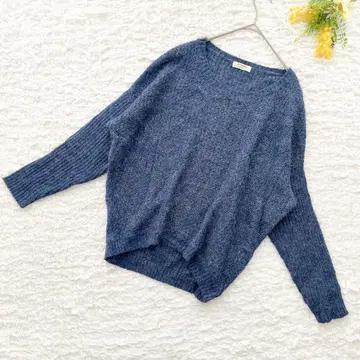 새상품급 프레임워크 알파카 혼방 긴팔 니트 블루 루즈핏 F 성인 고급