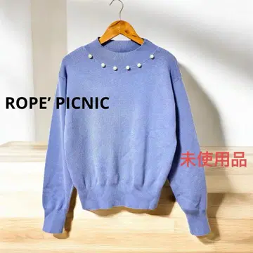 ROPE' PICNIC 펄 장식 하이넥 니트 스웨터 라벤더 38