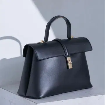 VIS 2WAY 비틀림 금장 장식 원 핸들 숄더백 블랙