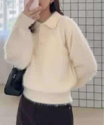 [ DISCOAT ] 페더얀 폴로 니트 아이보리