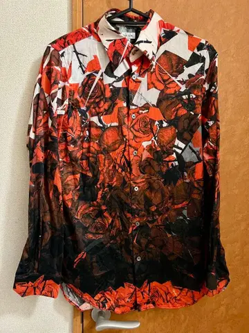 폴 스미스 빨간색 장미 프린트 긴팔 셔츠