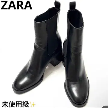 미사용급 자라 ZARA 사이드 고어 부츠 블랙 23.5cm 첼시