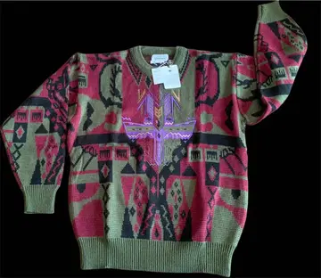 Simpson 기하학 패턴 니트 스웨터 Korea Vitage