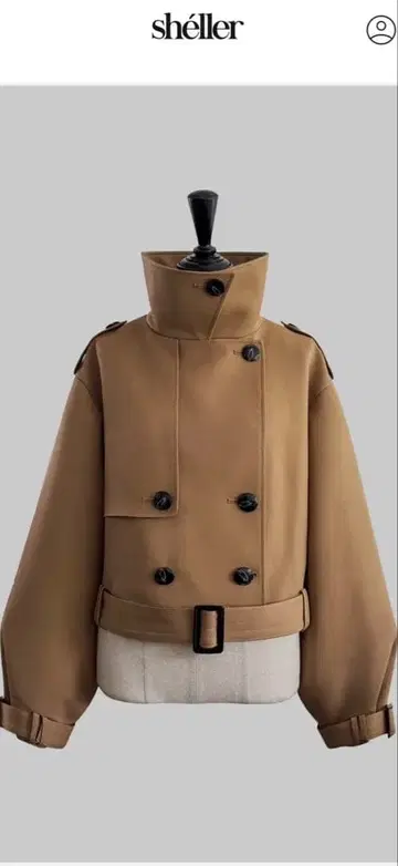 셰리에 sheller 2way 쇼트 트렌치 코트