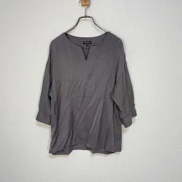 [ INDIVI ] 인디비 셔츠 블라우스 반팔 38 사이즈 그레이