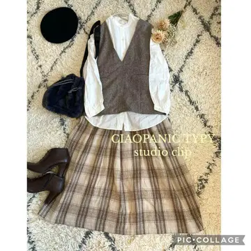 가을 트레디셔널 걸리시 스커트 코디 3세트