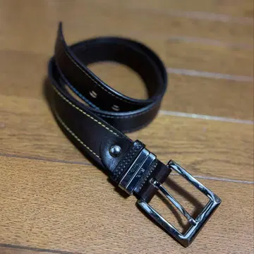 폴스미스 대비 스티치 스테아 가죽 실버 버클 벨트