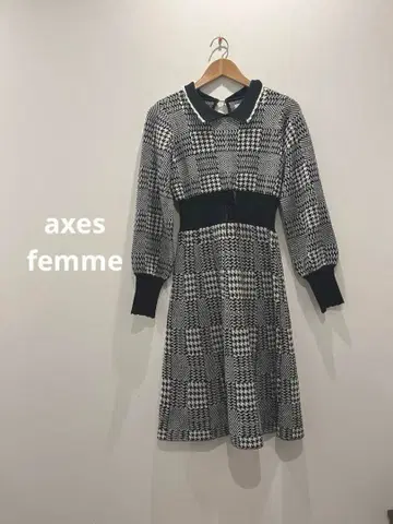 엑시즈팜 포에틱 체크 무늬 원피스