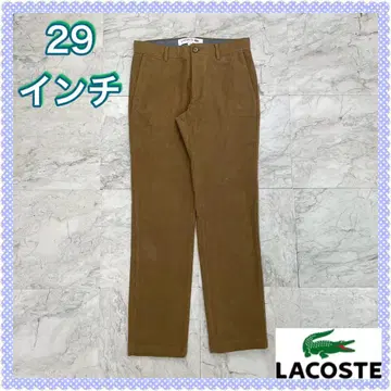 인기 라코스테 캐주얼 팬츠 베이지 29인치 슬림핏 와니 로고