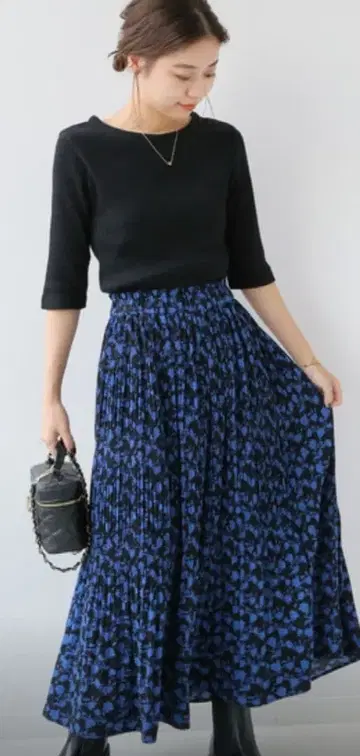 저널 스탠다드 리룸 마조리카 플라워 플리츠 스커트