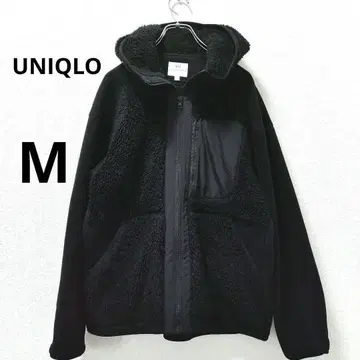 새상품급 유니클로 화이트 마운티니어링 보아 후드티 M 사이즈 블랙