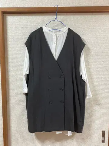 studio CLIP 레이어드 스타일 롱 베스트 셔츠 세트