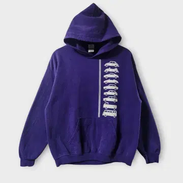 폭스바겐 로고 프린트 후드티 보라색 사이즈 L