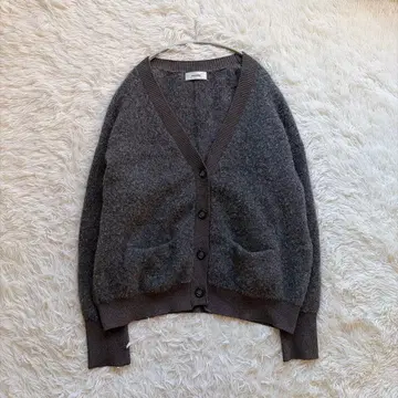 마차트 샤기 모헤어 니트 가디건 그레이 루즈핏 포근 가을/겨울