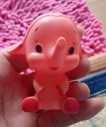 쇼와 레트로 사토코짱 피규어 핑크 코끼리 인형