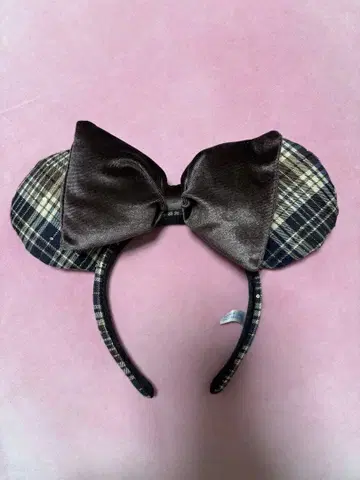 디즈니 머리띠 신상 체크 무늬