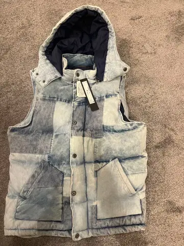 새상품 Rings 데님 다운 베스트 L 사이즈