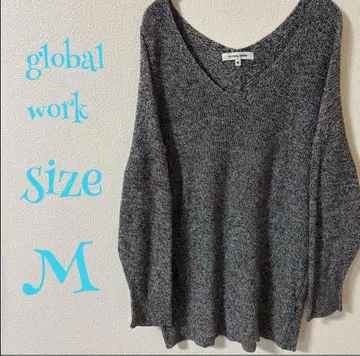 global work 글로벌 워크 그레이 V넥 스웨터 M 사이즈