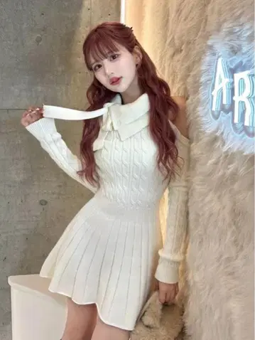 Darich 아메스리 플레어 니트 미니 원피스