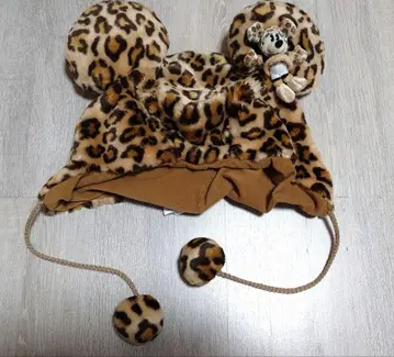 디즈니 레오파드 무늬 귀도리 봉제 인형 포함 팬캡