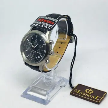 MARSHAL 10기압 방수 크로노그래프 손목시계 블랙 배터리 새상품