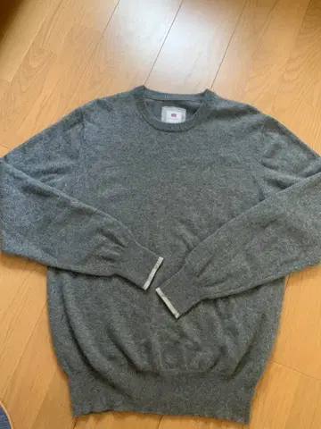 Mitsumine 캐시미어 100% 그레이 긴팔 스웨터 L