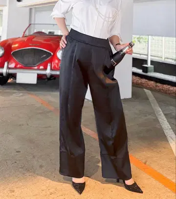 serpentina 스트레치 새틴 팬츠 블랙 L