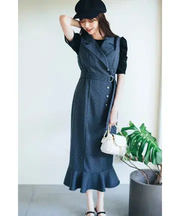 LILLIAN CARAT 리리안캐럿 헴플레어 자켓 원피스