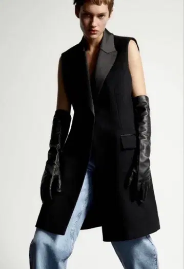 ZARA 블랙 슬리브리스 베스트 레어 사이즈 XL