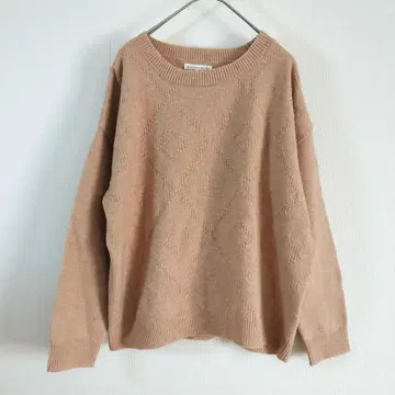 north object de petit 니트 L 베이지 다이아 무늬