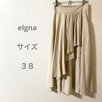 elgna 베이지 플레어 스커트 화려함