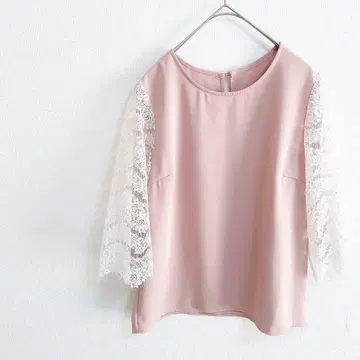 A30 INNOWAVE 블라우스 M 7부 기장 베이지 소매 레이스