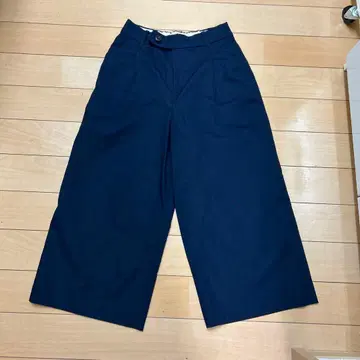 human woman 네이비 와이드 팬츠 앞 포켓 부착