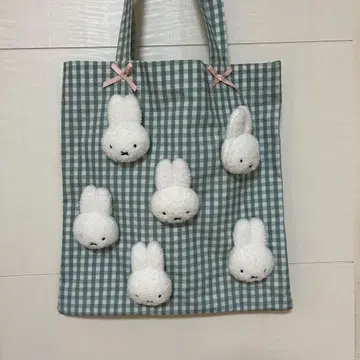 merry jenny 깅엄 보들보들 miffy 토트백 그린