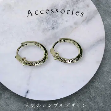 S925 실버 후프 귀걸이 십자가 크로스 여성용 남성용 페어