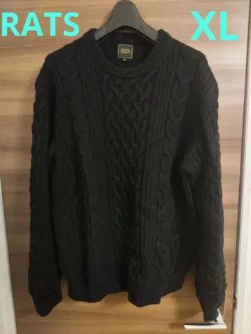RATS 케이블 니트 블랙 XL 랏츠 니트 스웨터