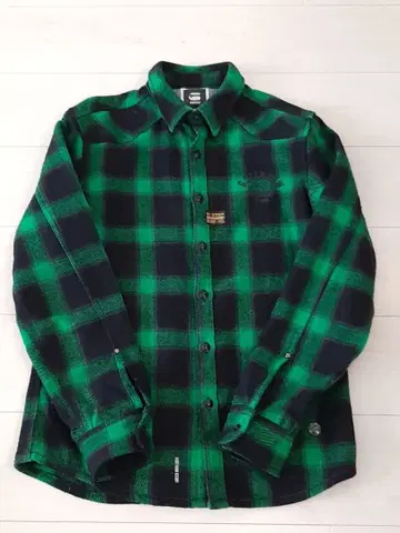 G-STAR 그린 블랙 체크 플란넬 셔츠