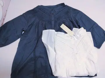 면 100% 전후 착용 코튼 레이스 블라우스 색상별 세트