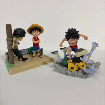 [ 2개 세트 ] 원피스 피규어 로그 스토리 조로 아론 (상자 없음)