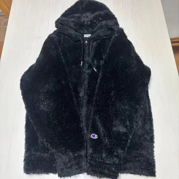 Champion 플리스 후드티 블랙 X-LARGE 경량 블랙