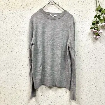 새상품급 [UNIQLO] 유니클로 메리노 크루넥 스웨터 그레이 (M)