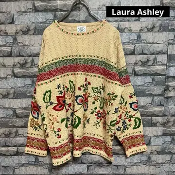 로라 애슐리 니트 꽃무늬 자수 M 티셔츠