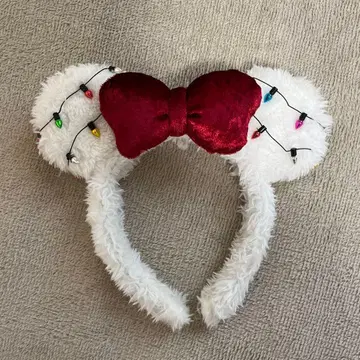 머리띠 크리스마스 디즈니 미니 화이트 핸드메이드