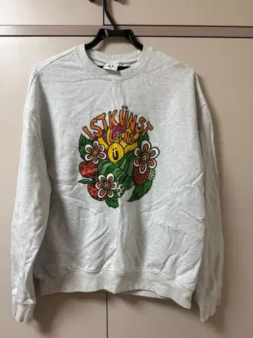 ISTKUNST 그레이 플라워 맨투맨 M